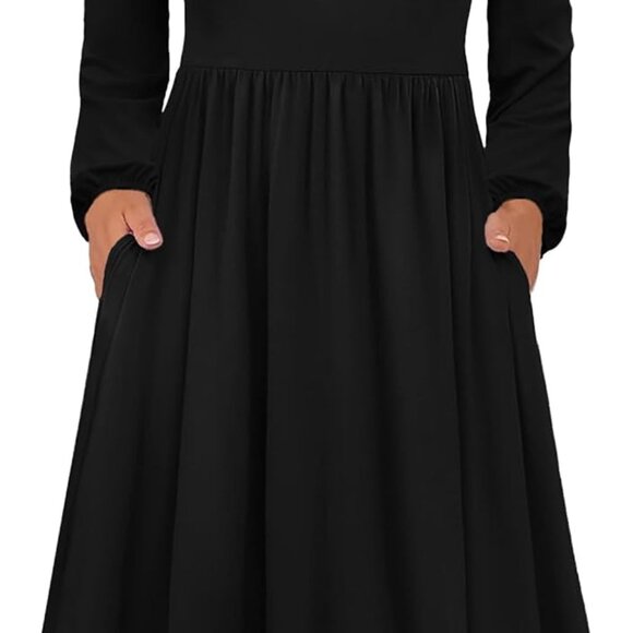 Long Sleeve Dresses for Women 2025 Fall Winter Casual Flowy A-Line Boho Midi Par - Picture 1 of 6